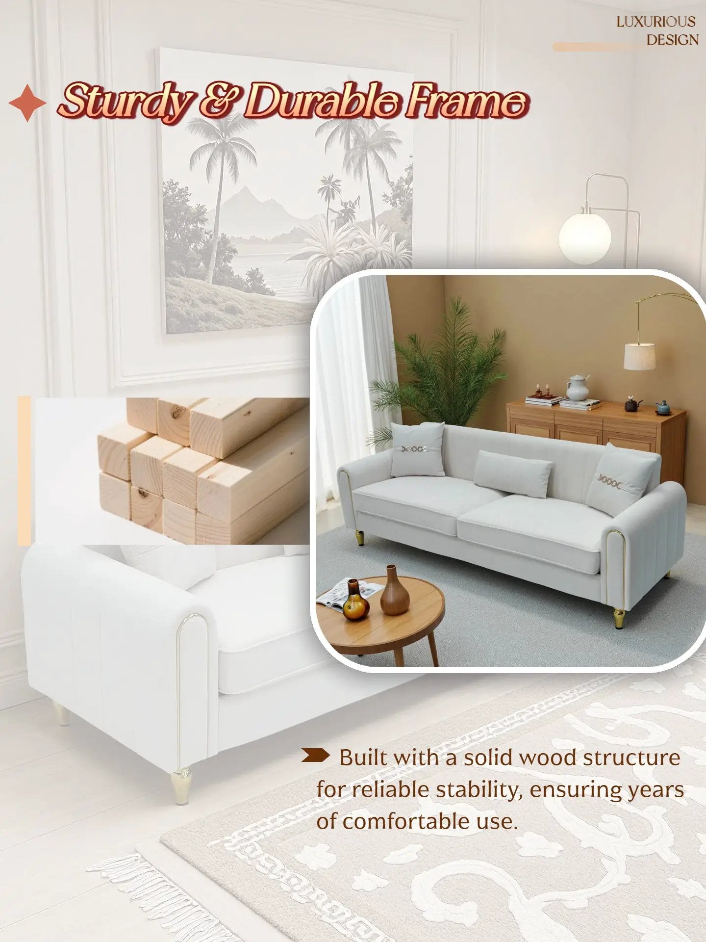 FX-P11-CW 3-Seater Sofa for Living Room by HouseOfZazla