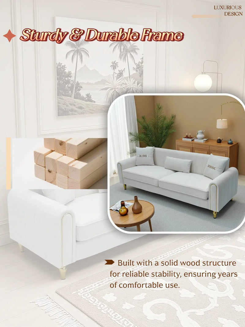 FX-P11-CW 3-Seater Sofa for Living Room by HouseOfZazla
