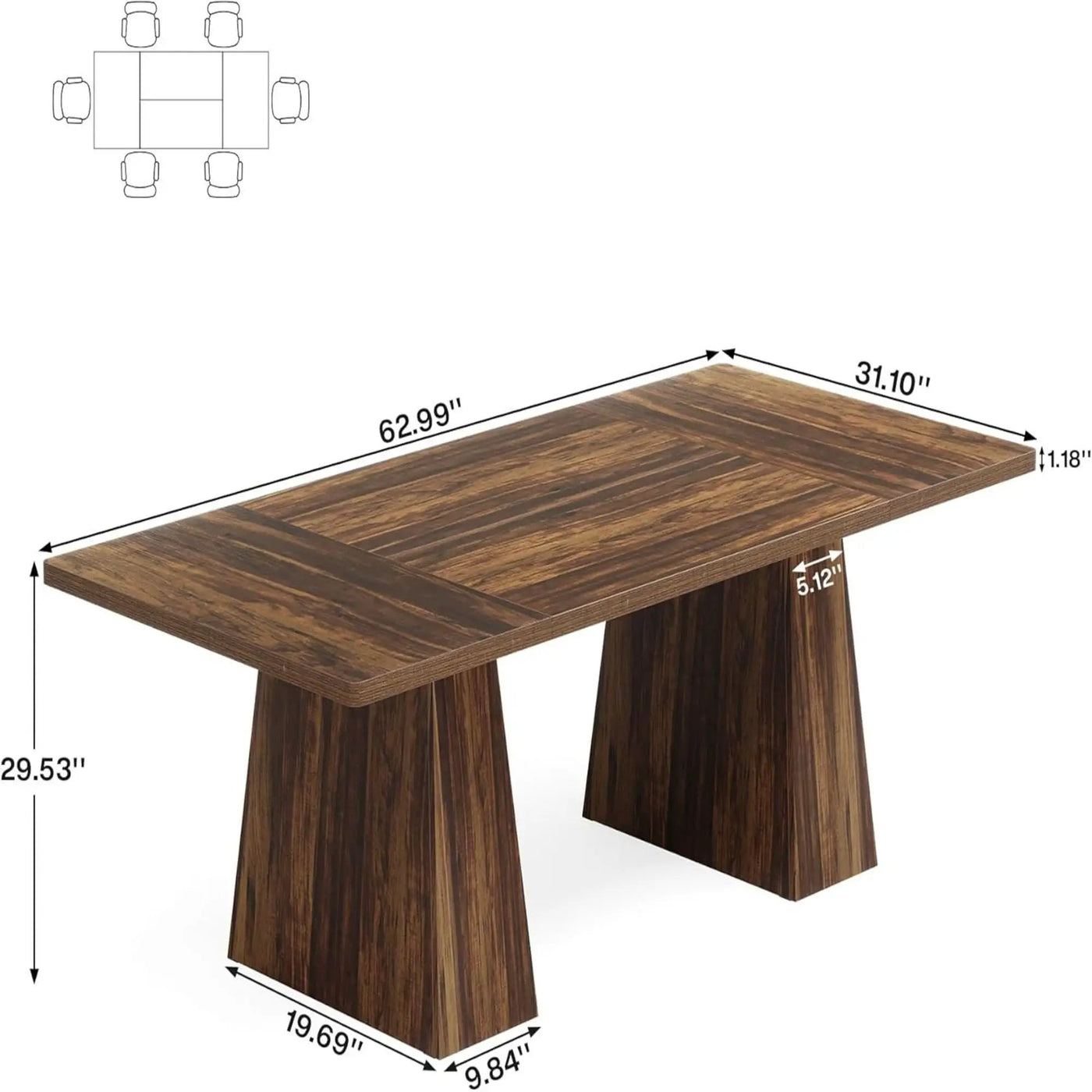 Executive Desk, Workstation With Double Pedestal For Home Office by HouseOfZazla
