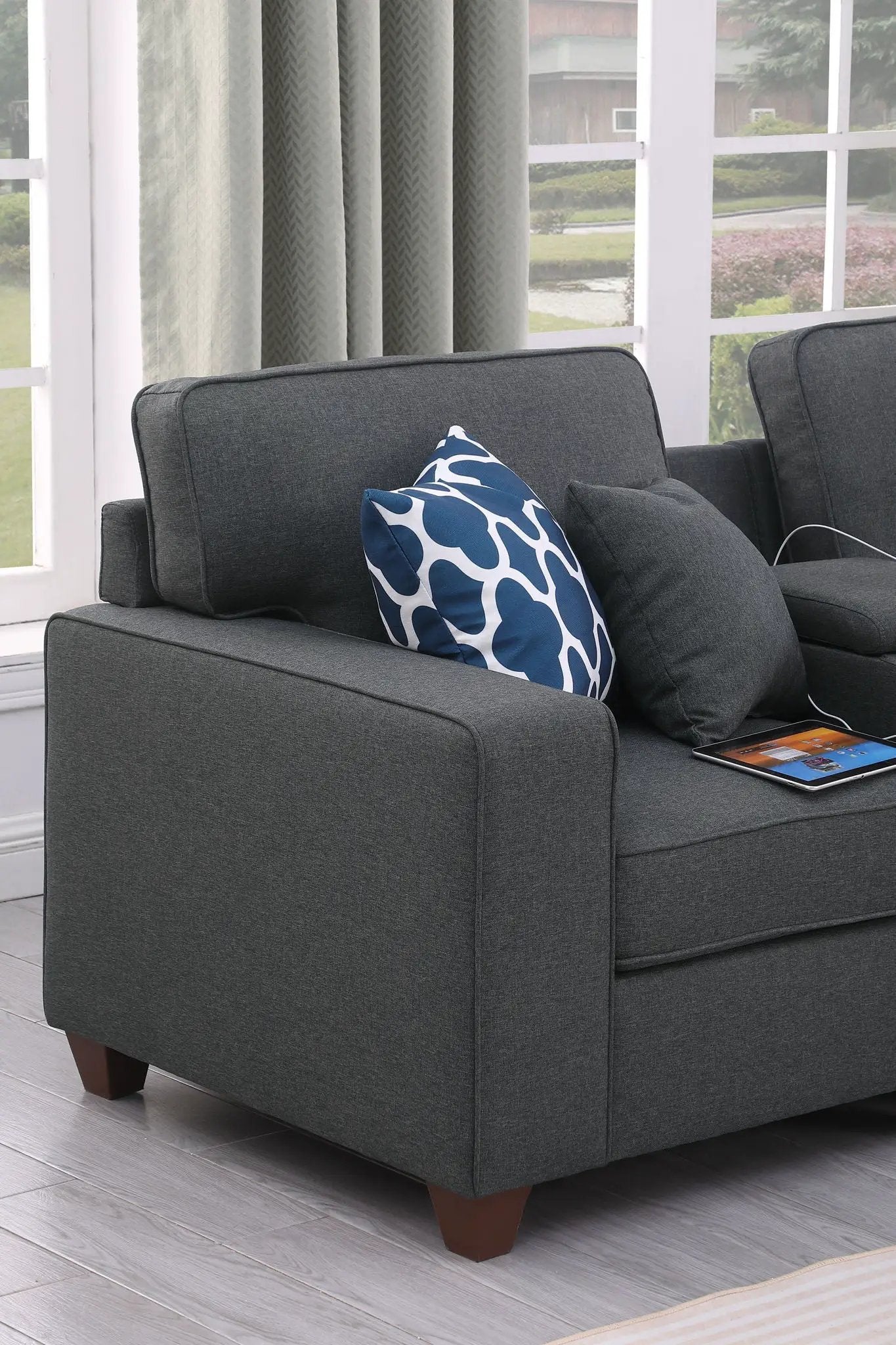Eric - 9 Piece Upholstered Sectional With Ottoman by HouseOfZazla