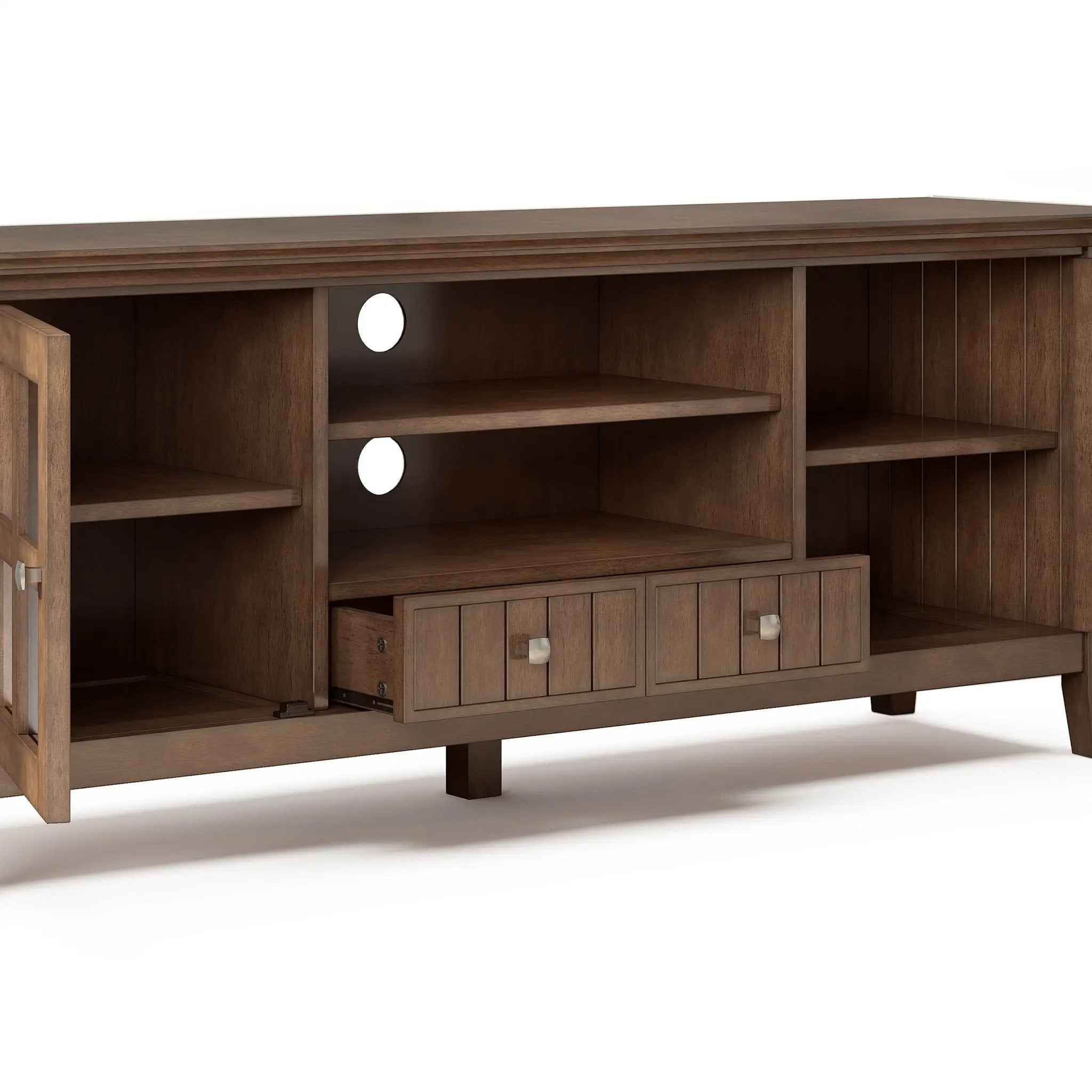 Acadian - TV Media Stand - Rustic Natural Aged Brown by HouseOfZazla