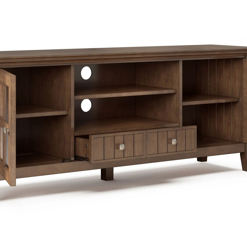 Acadian - TV Media Stand - Rustic Natural Aged Brown by Unique Piece Furniture