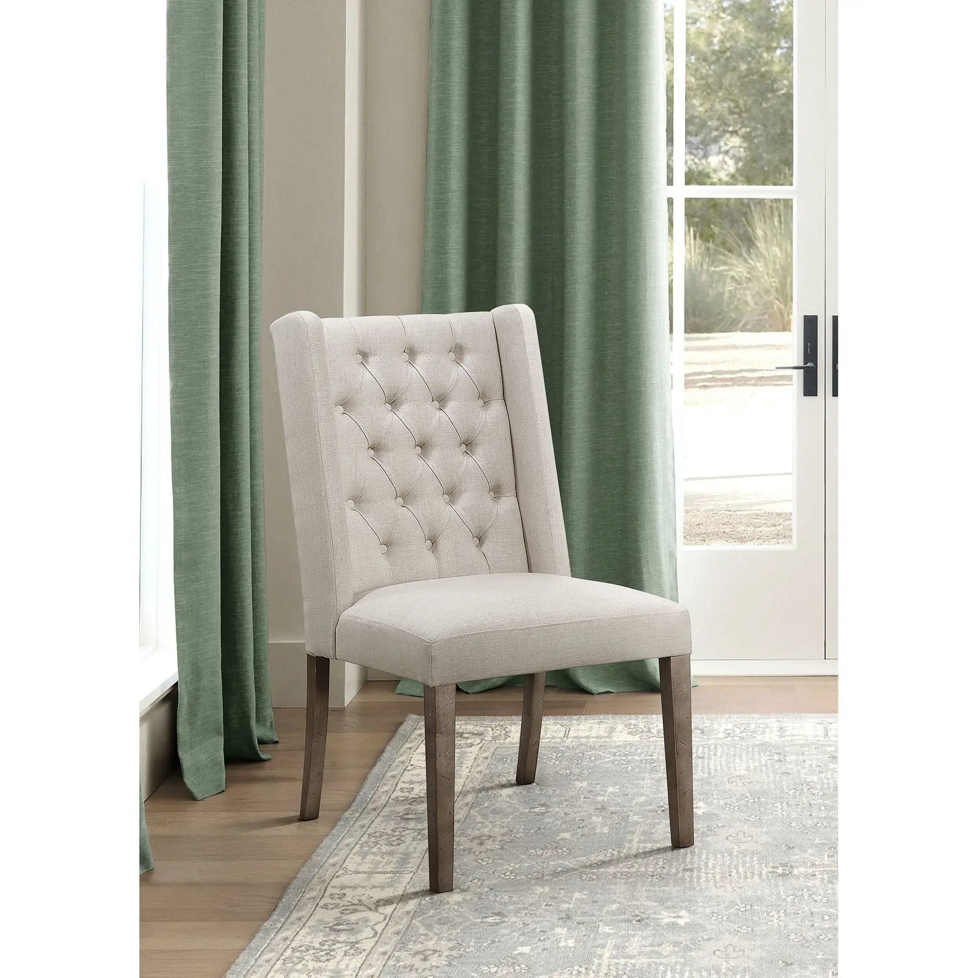 Lily - Upholstered Dining Side Chair (Set of 2) - Beige / Brown by HouseOfZazla