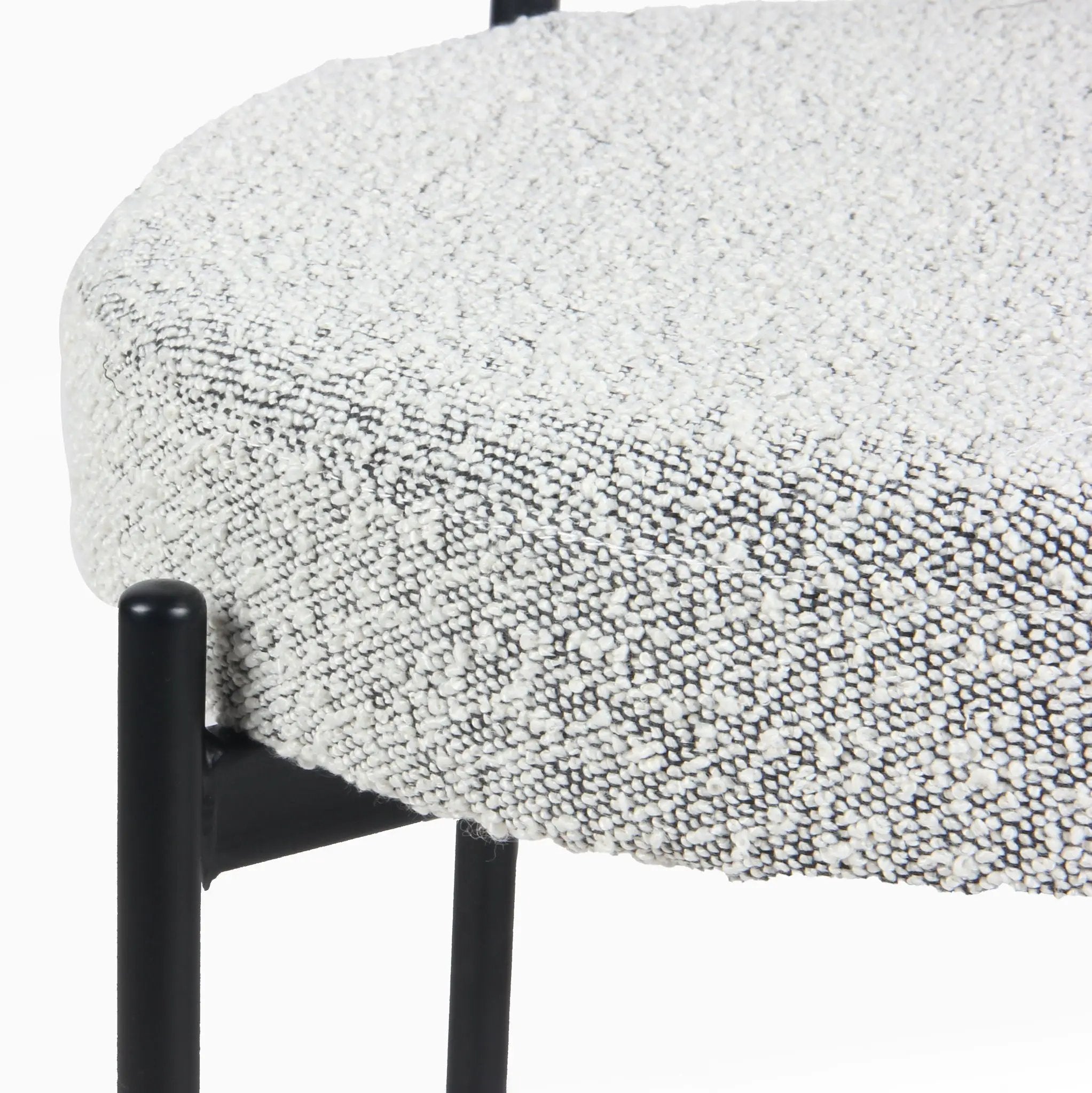 Burbank - Modern Round Boucle Dining Chairs (Set of 2) - Black / White by HouseOfZazla