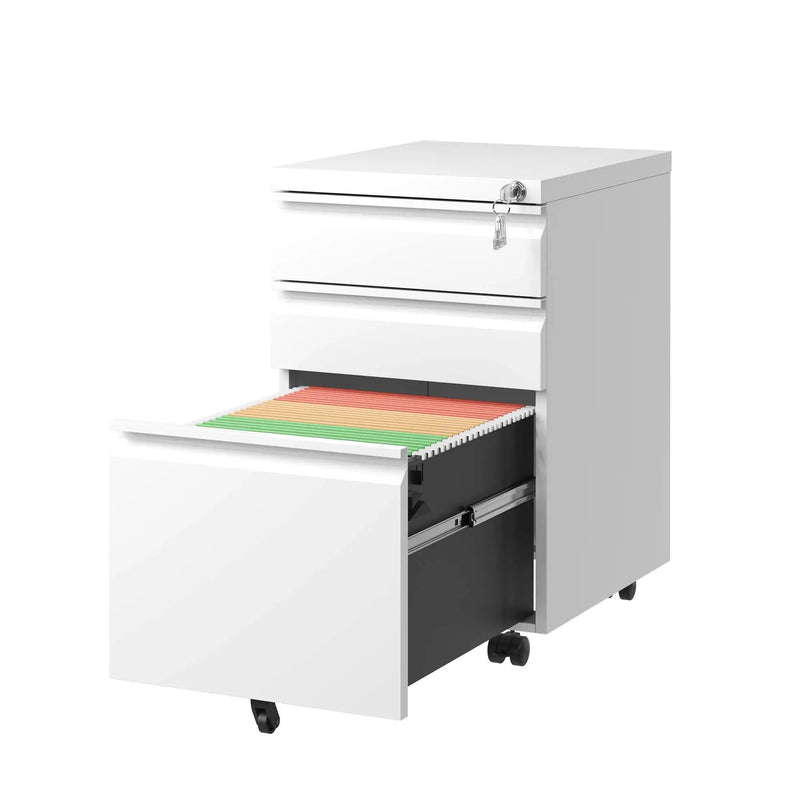 Metal Drawer Mobile File Cabinet With Lock For Home Office Organizer by Unique Piece Furniture