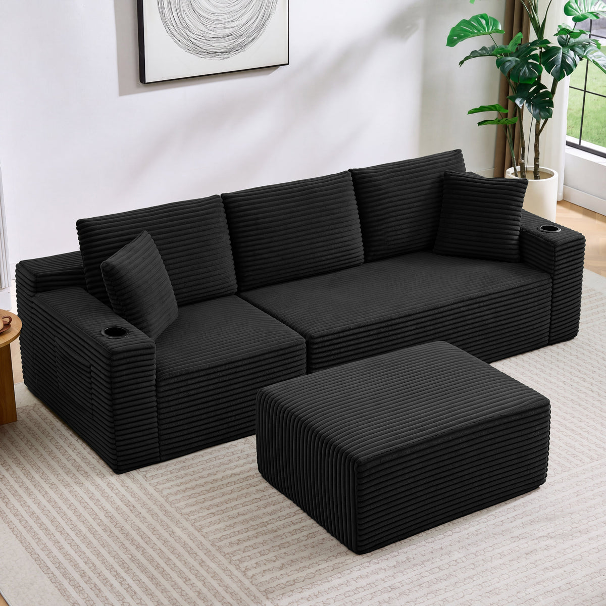 L-Shaped Sectional Sofa with Ottoman, photo 5 of 9