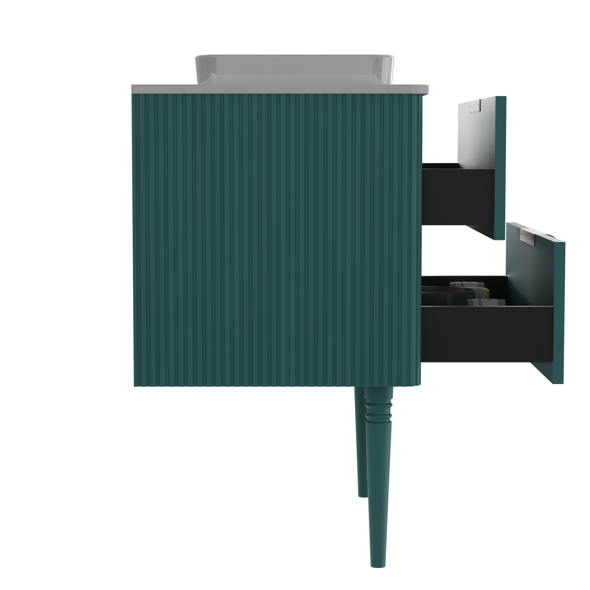 Elena Striped Aquamarine Bathroom Vanity Without Sink by HouseOfZazla