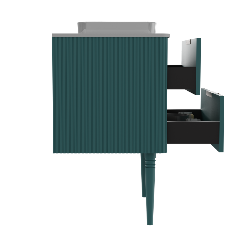 Elena Striped Aquamarine Bathroom Vanity Without Sink by HouseOfZazla