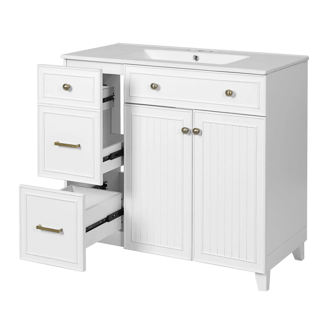 Bathroom Vanity With Sink, Soft Close Doors, Adjustable Shelves by HouseOfZazla