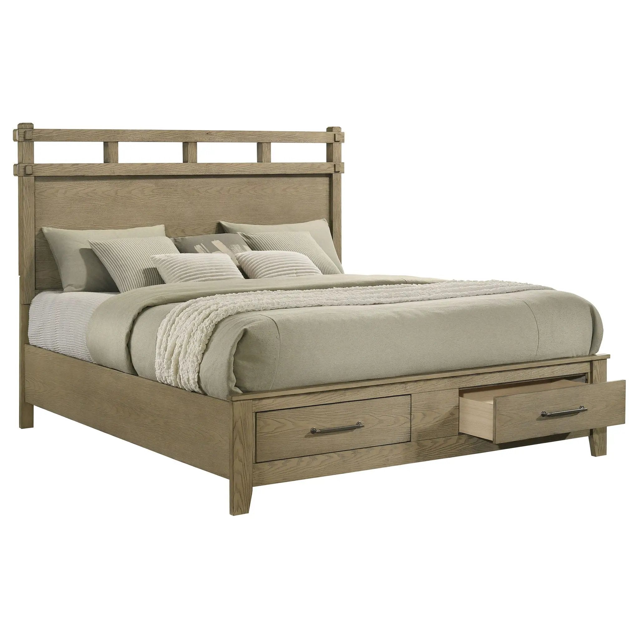 Hazlewood 59-inch Eastern King Storage Bed Vineyard Oak by Unique Piece Furniture