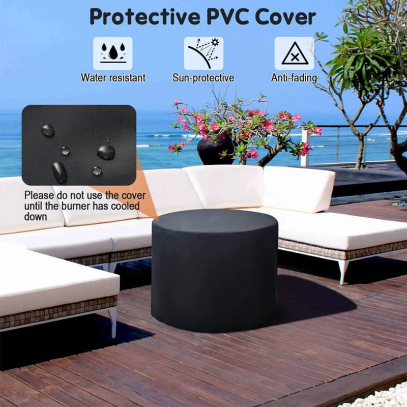 Alora 30-Inch 30K BTU Premium Outdoor Patio Gas Fire Pit Table With Fire Glass And Cover (SAK17432) by SAKSBY WHOLESALE