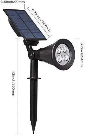 T-SUNUS Green Solar Lights Outdoor 2 Pack, IP65 Waterproof Solar Spotlight, Auto-on/Off Security Wall Light Landscape for St. Patrick's Day Halloween Christmas Tree Patio Yard Garden Driveway Pool by GreenHaven Gardens