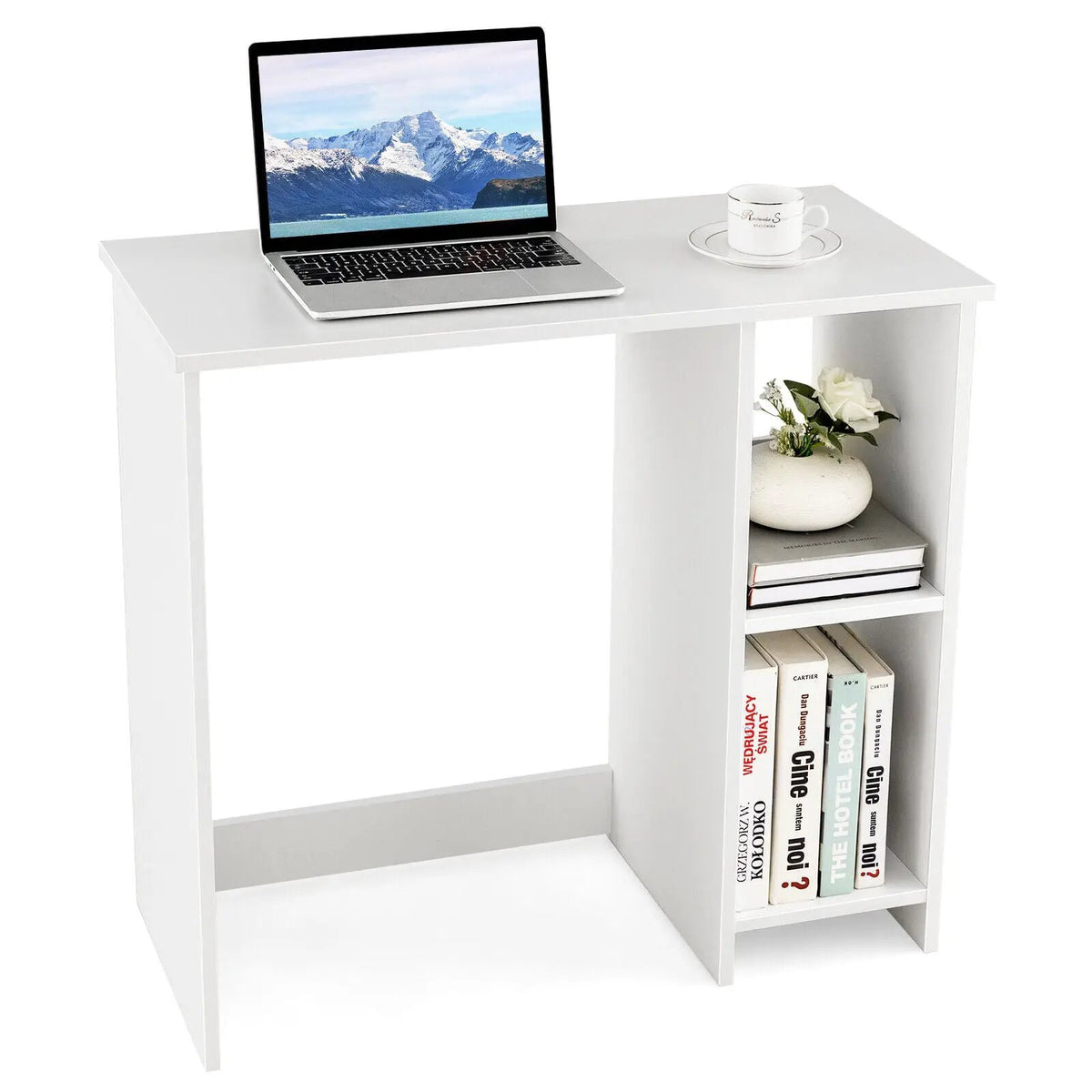 31.5 Inch Modern Home Office Desk with 2 Compartments by DirectDeals