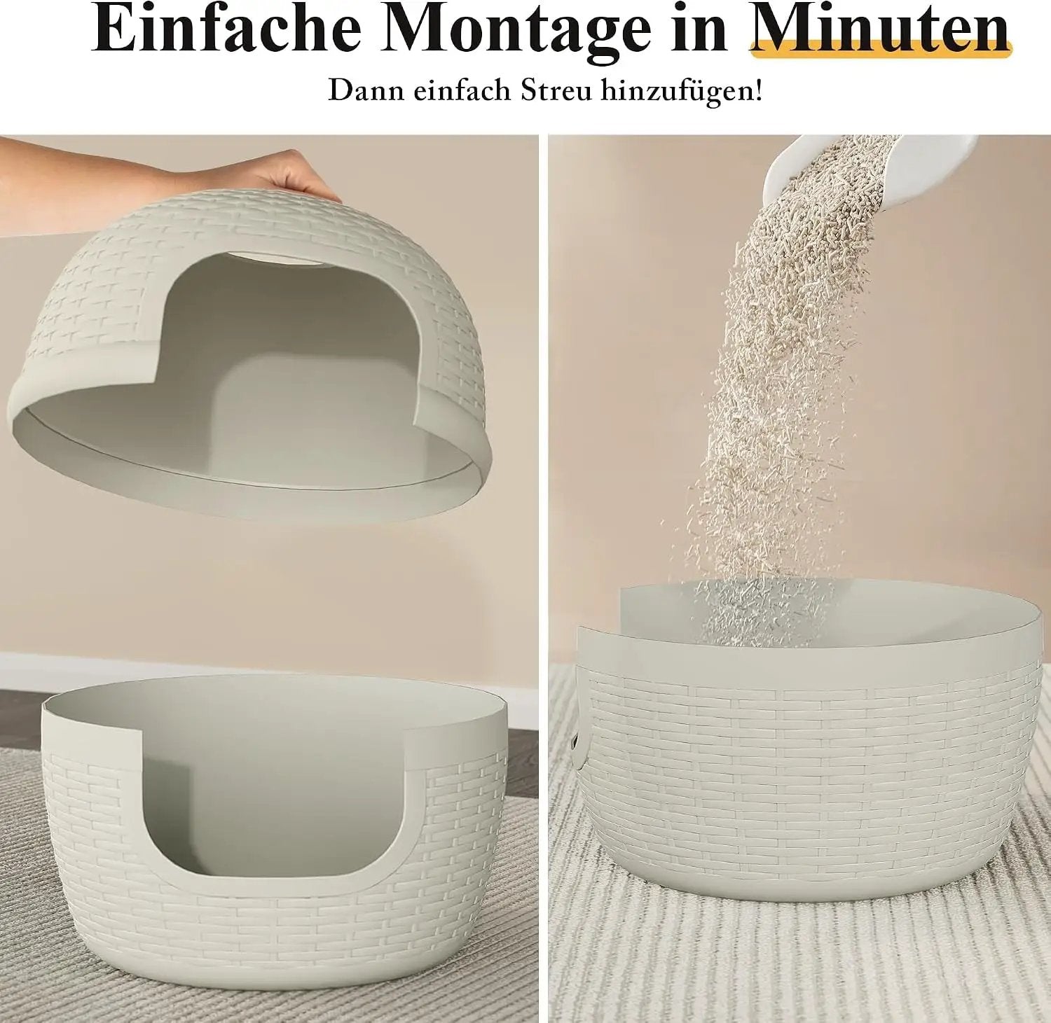 Stylish Cat Litter Box Enclosure with Faux Plant by HouseOfZazla