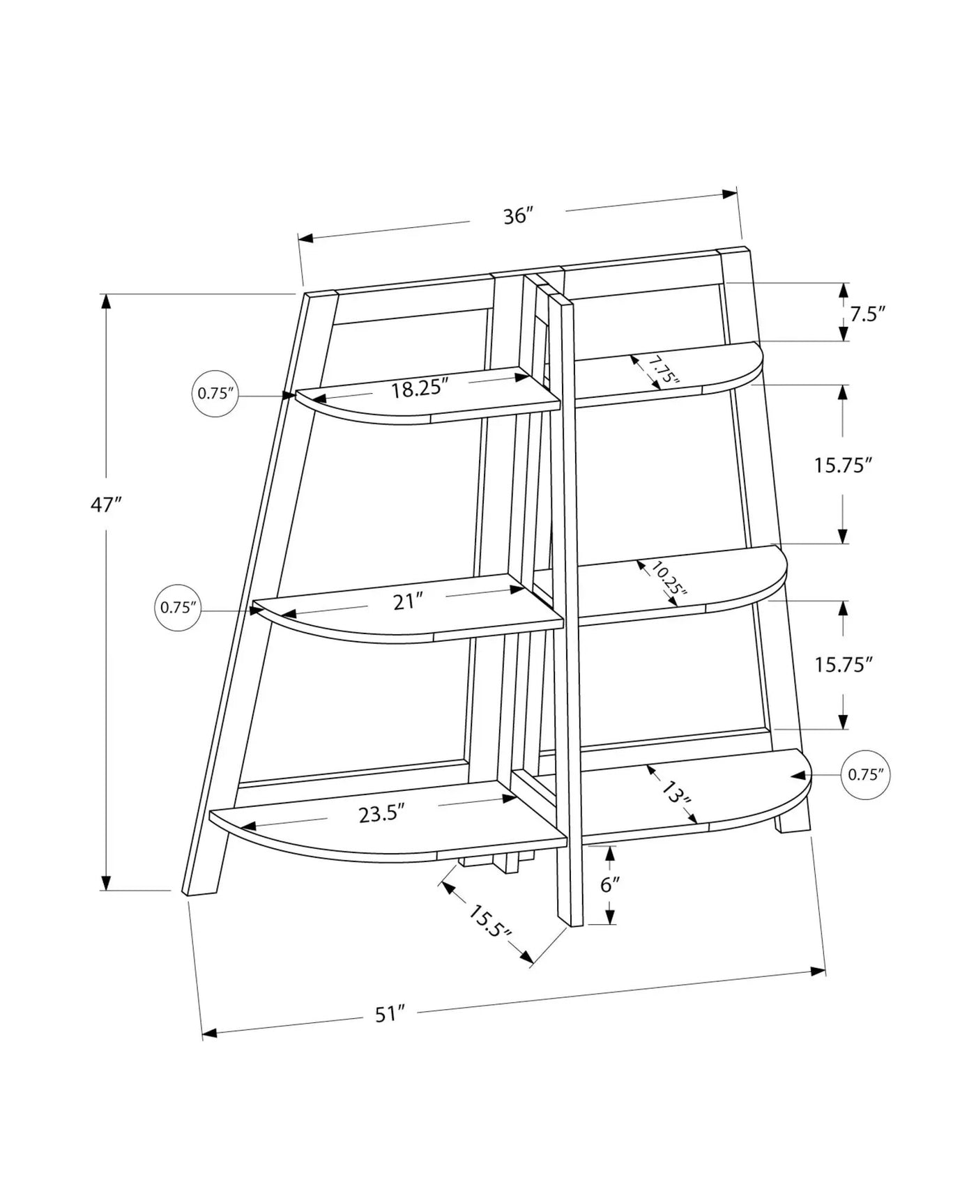 Bookshelf, Bookcase, Etagere, 3 Tier, For Office, Contemporary & Modern by HouseOfZazla