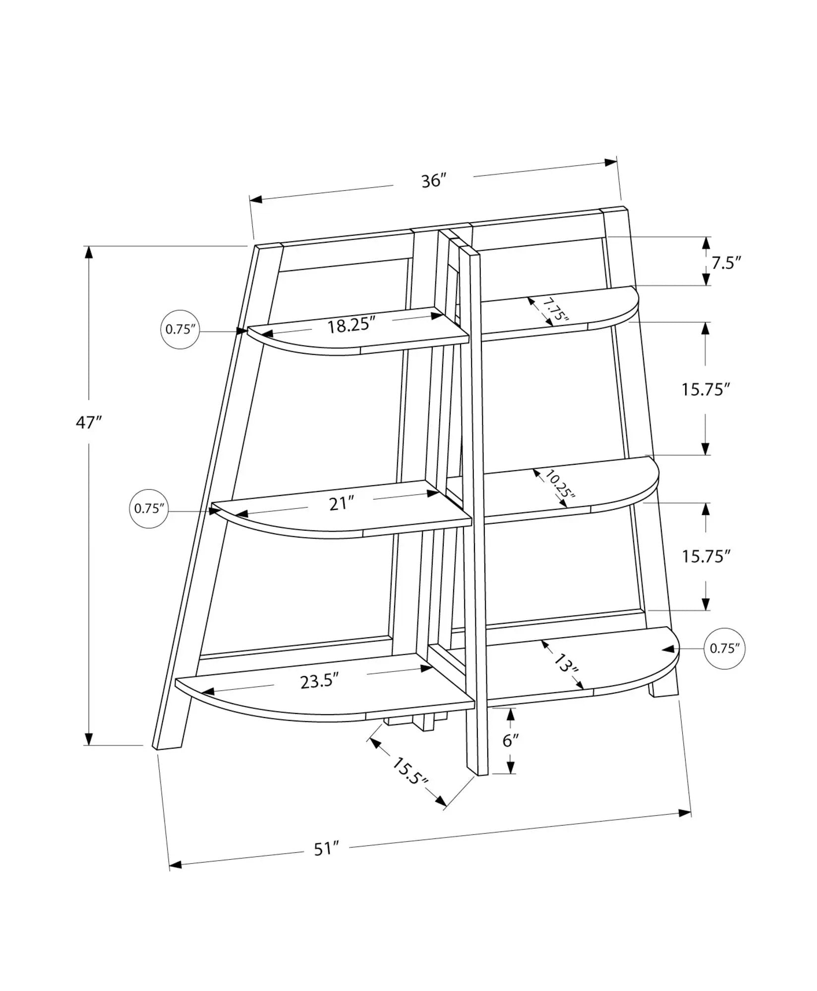 Bookshelf, Bookcase, Etagere, 3 Tier, For Office, Contemporary & Modern by Unique Piece Furniture