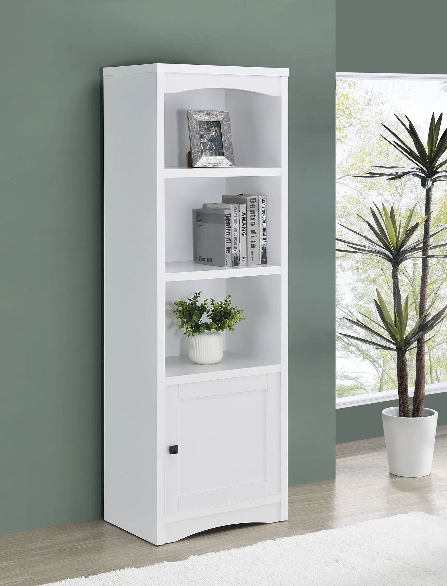Laughlin 4-shelf Engineered Wood Media Tower White by Unique Piece Furniture