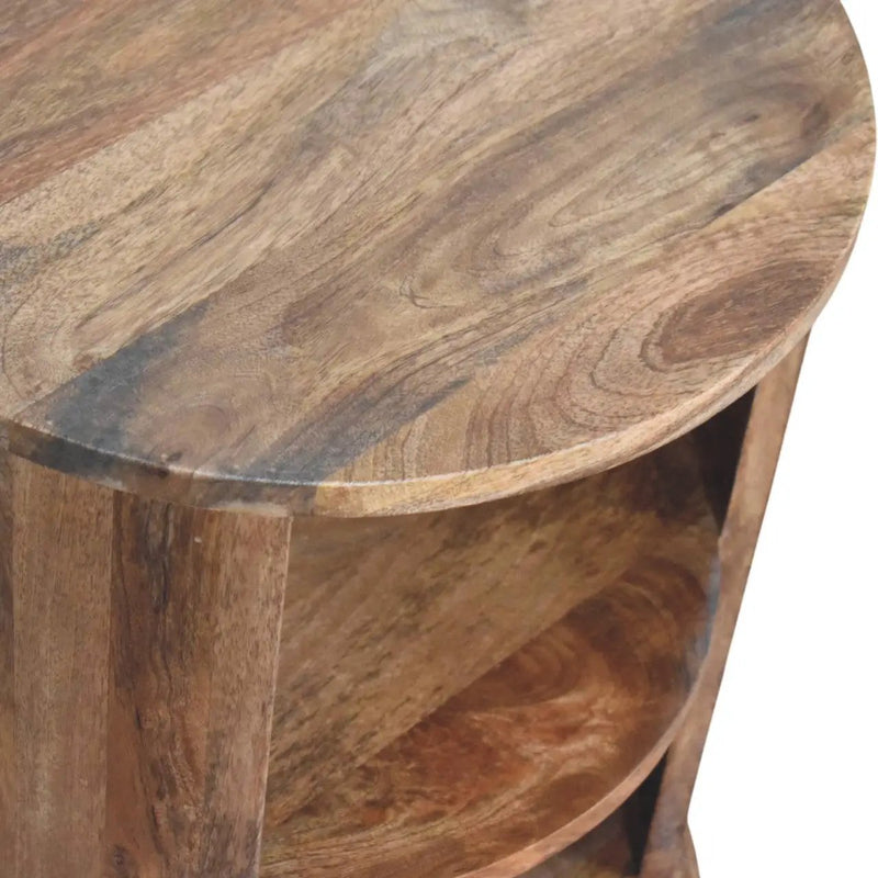 Solid Wood Ventura Open Round Side Table by HouseOfZazla