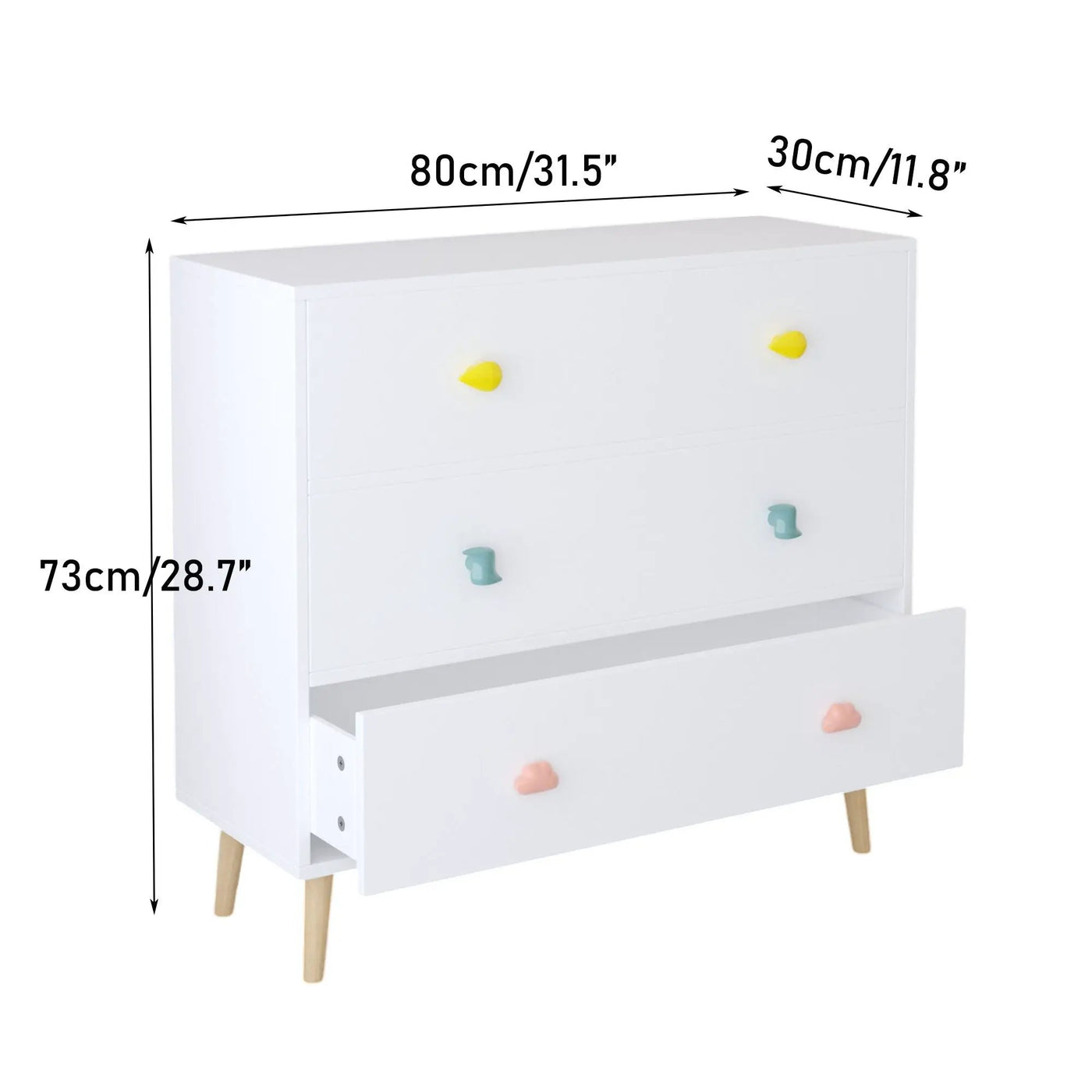 3 Drawer Dresser Storage Cabinet With Anti-Tip Safety by HouseOfZazla