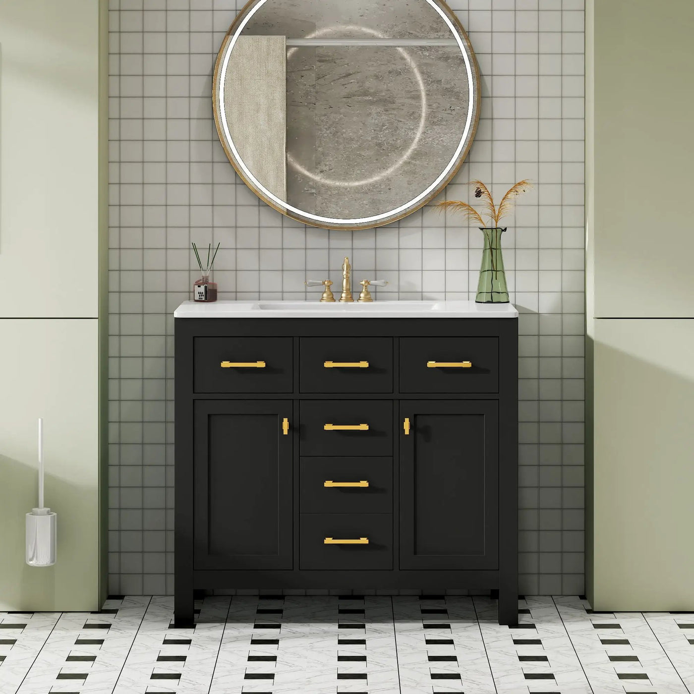 Bathroom Vanity With Sink Combo Set, Modern Bathroom Cabinet With 4 Drawers by Unique Piece Furniture