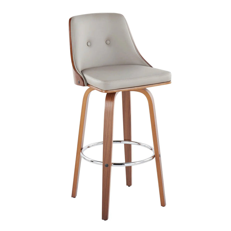 Gianna - Mid Century Modern Fixed Height Barstool With Swivel With Round Footrest (Set of 2) by Unique Piece Furniture