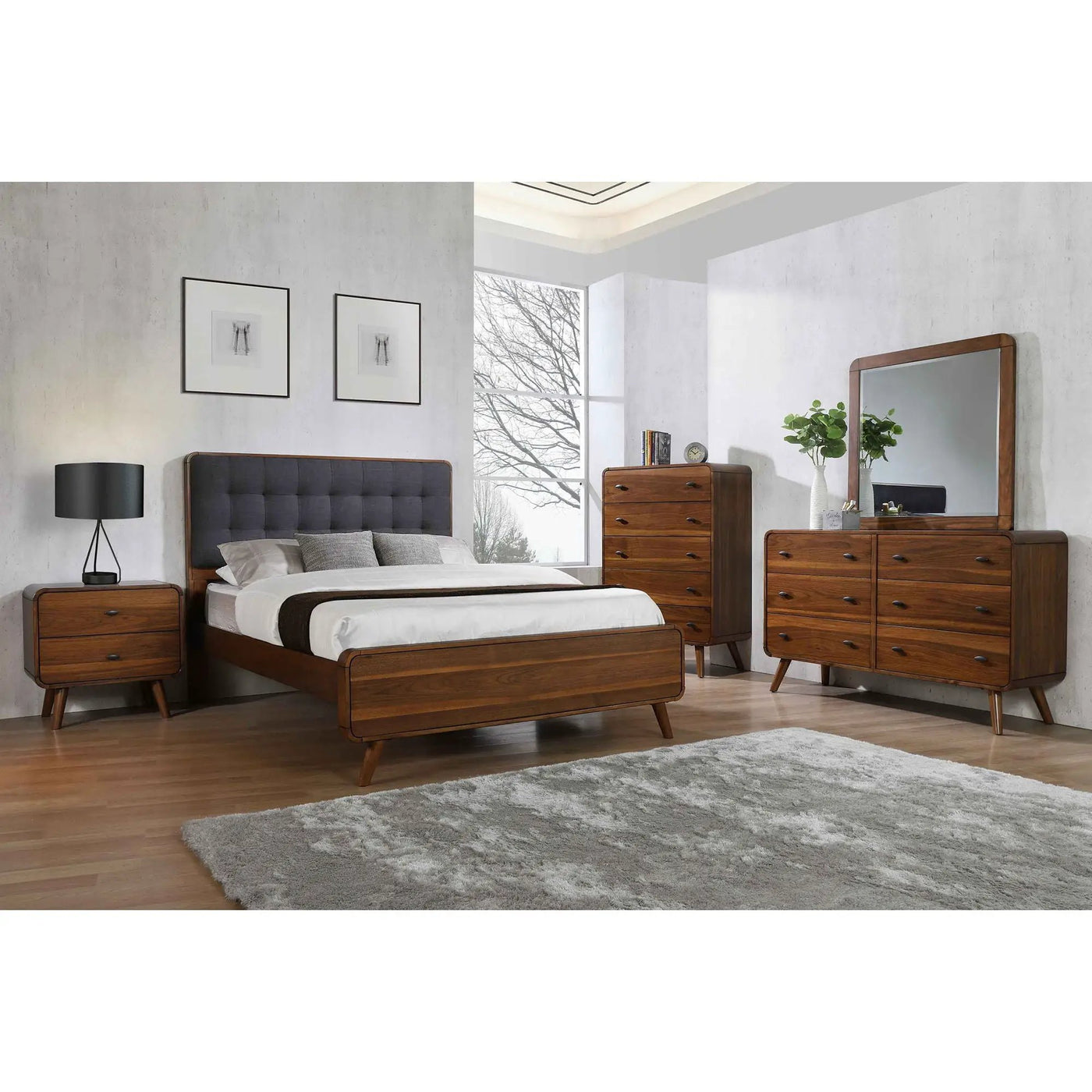 Carson Carrington - Platform Bed With Tufted Upholstery by HouseOfZazla