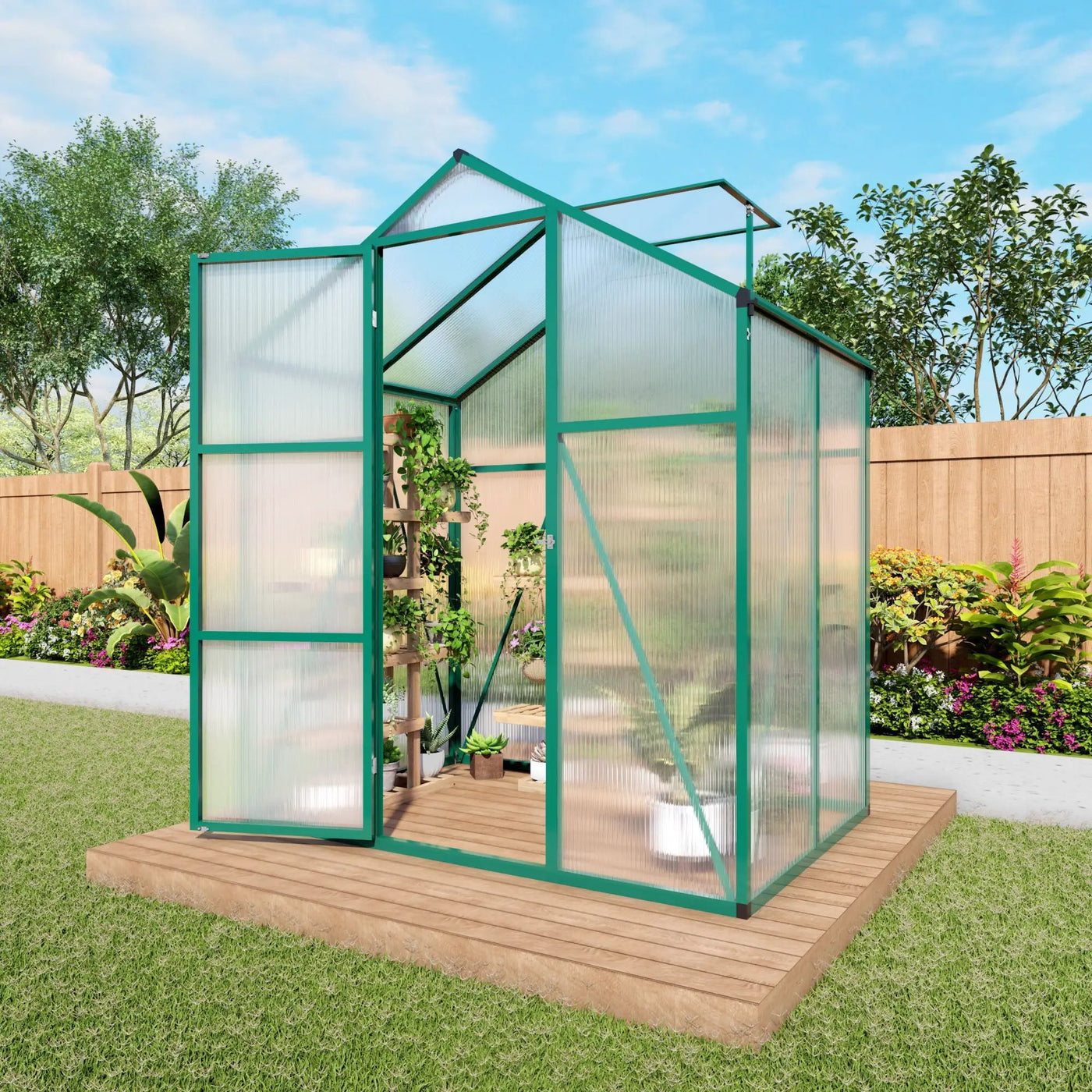 Polycarbonate Walk-In house, Raised Base For Outdoor In All Season by HouseOfZazla