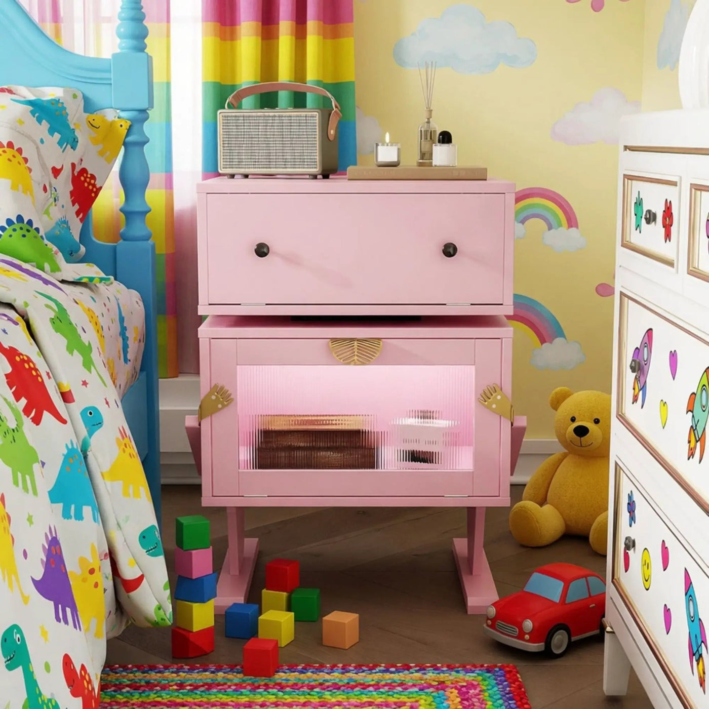 Robot LED Nightstand With 360° Rotating Drawer by HouseOfZazla