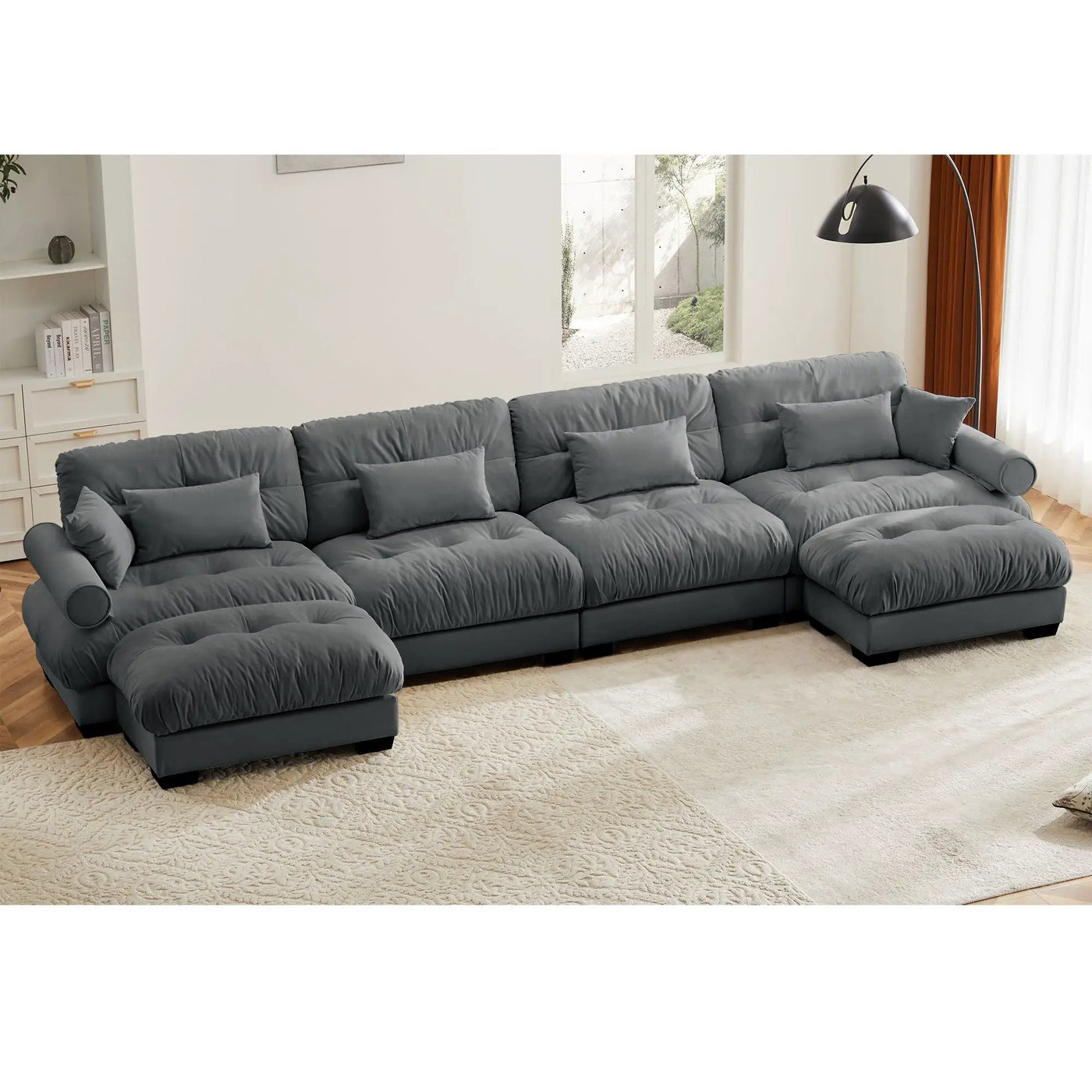 Super Comfort Oversized Modular Sectional Sofa With Movable Ottoman by HouseOfZazla