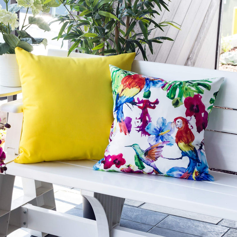 Tropical Parrot Outdoor & Indoor Pillow With Solarium - Multicolor by HouseOfZazla