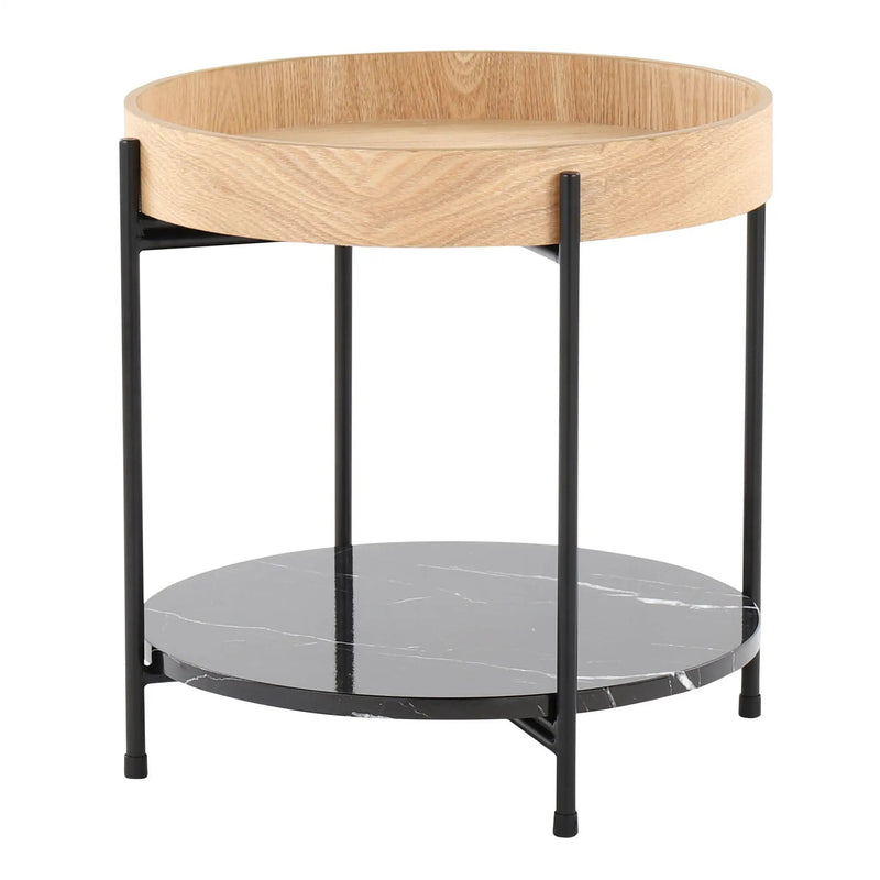 Daniella - Contemporary End Table - Black / Natural by Unique Piece Furniture
