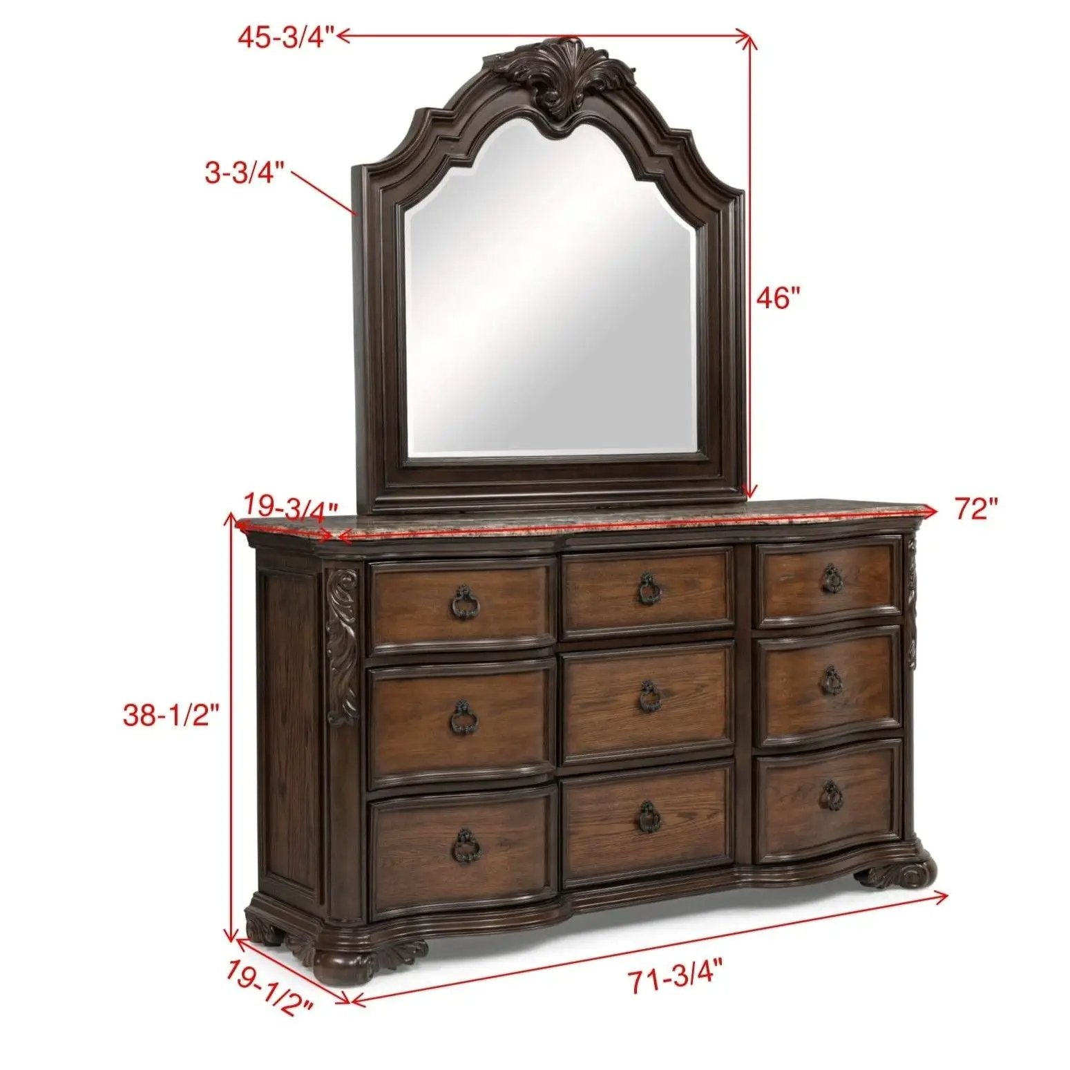 9 Drawers Dresser - Brown / Coffee by Unique Piece Furniture