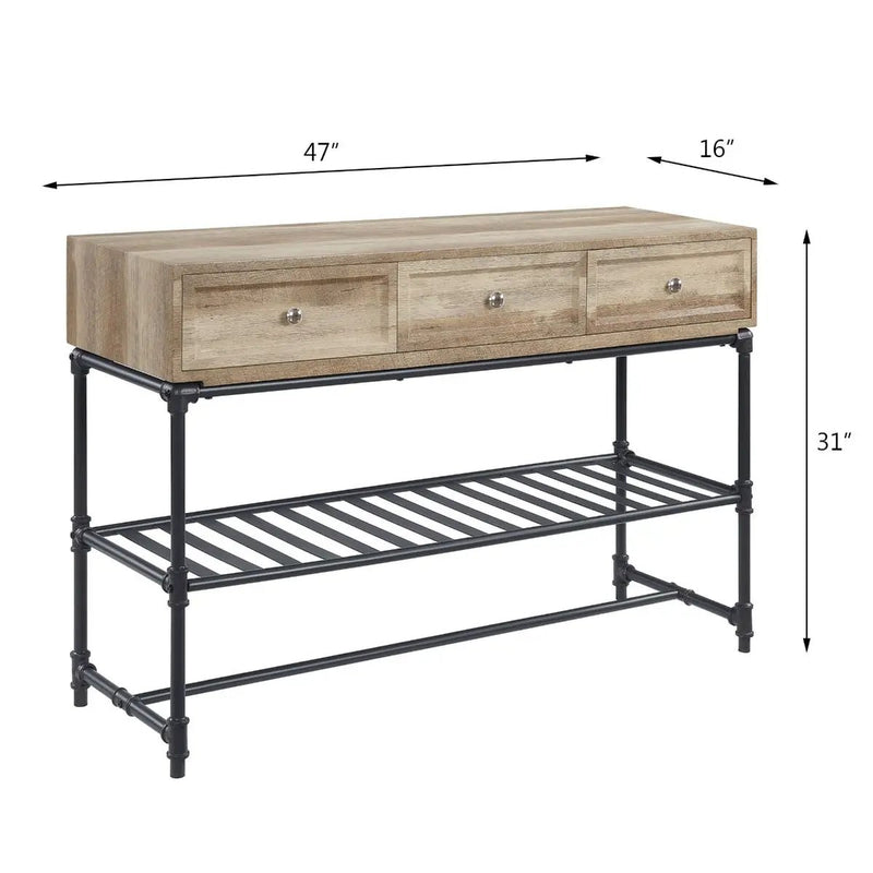 Brantley II - Sofa Table - Oak & Sandy Black by Unique Piece Furniture