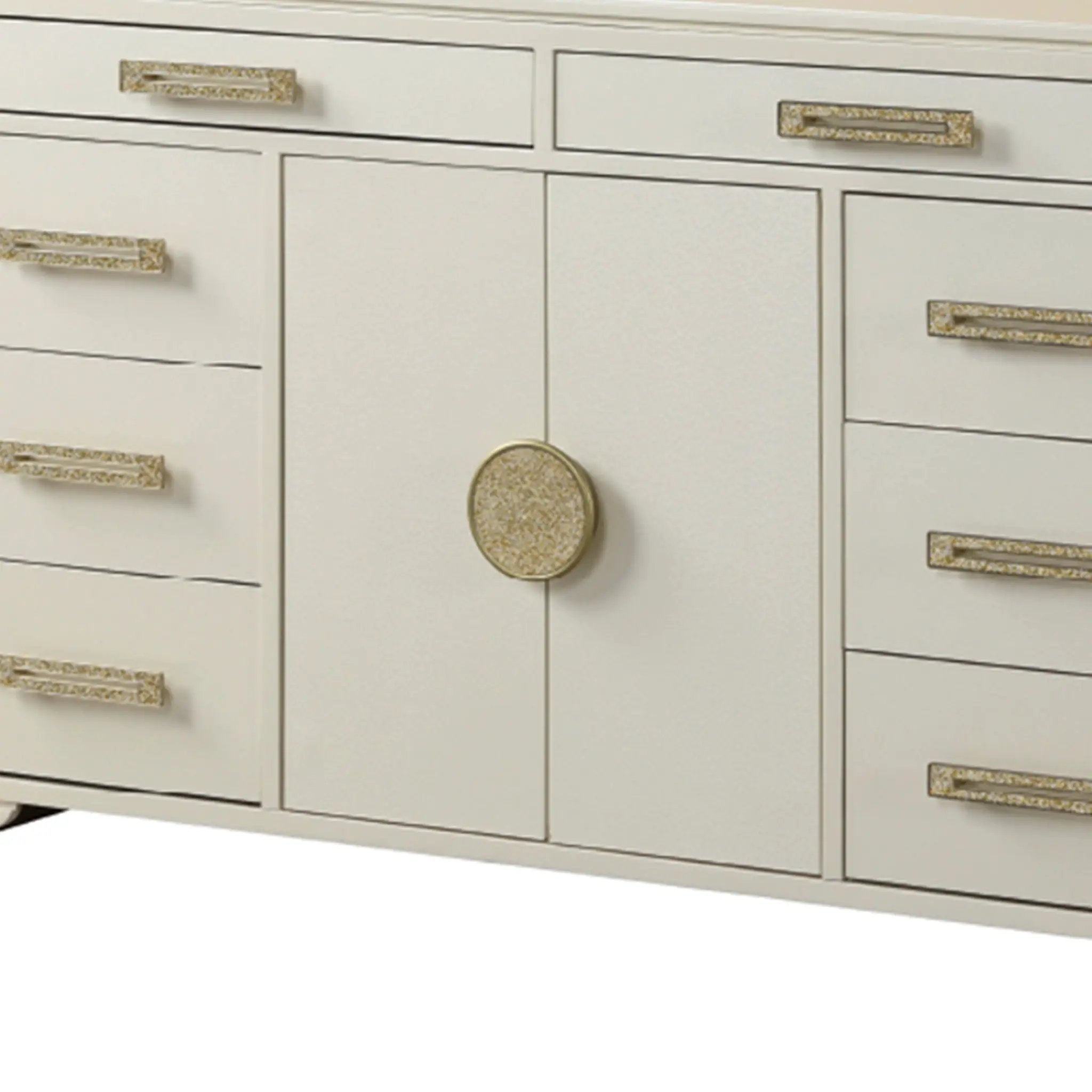 Jasmine - 8 Drawer Dresser With Side LED Lightning - Beige by HouseOfZazla