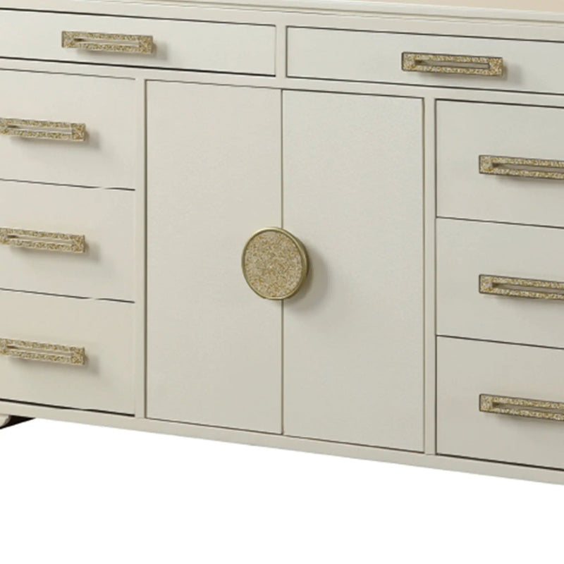 Jasmine - 8 Drawer Dresser With Side LED Lightning - Beige by HouseOfZazla