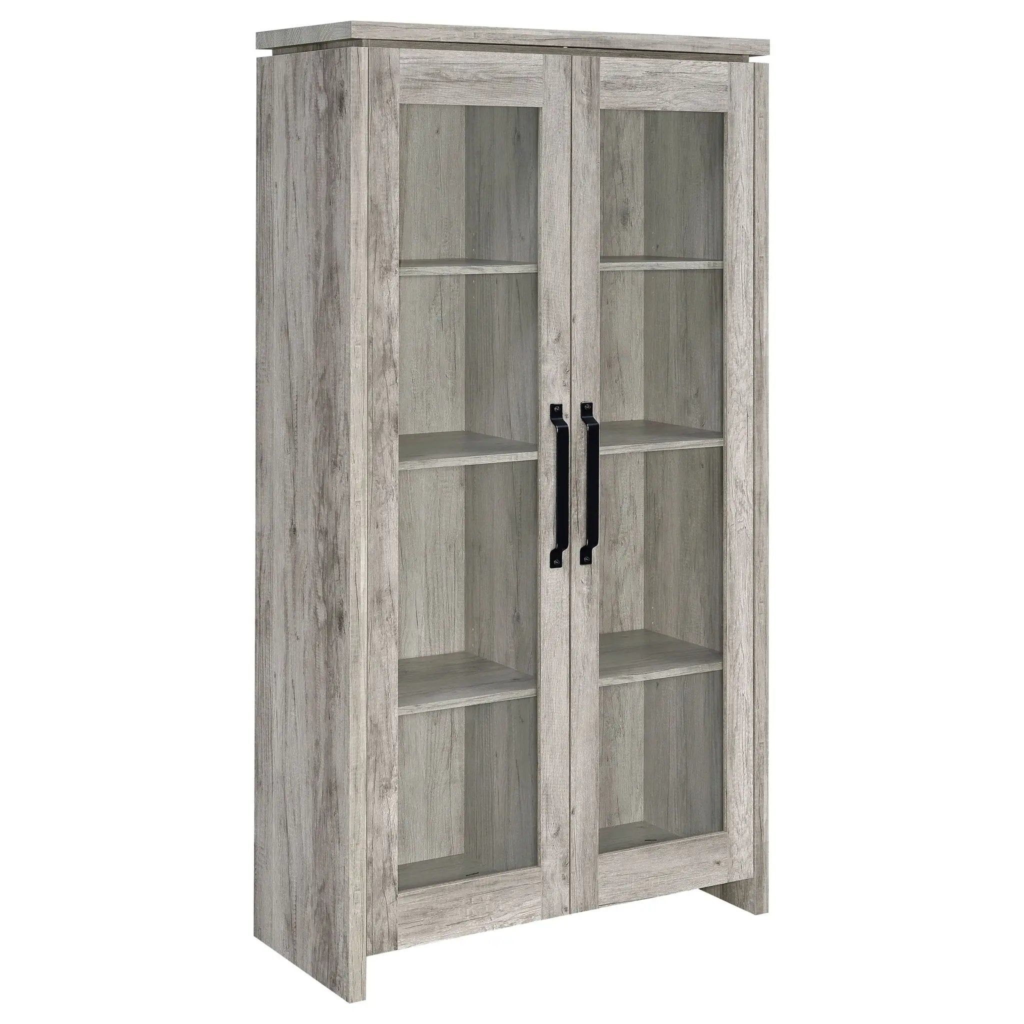 Alejo 2-door Engineered Wood Tall Cabinet Grey Driftwood by Unique Piece Furniture