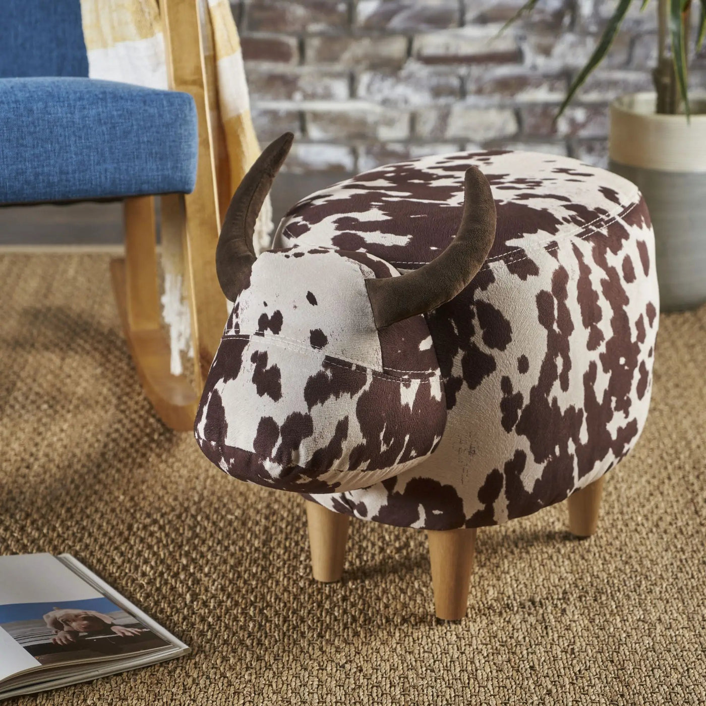Cow Shaped Ottoman Footstool by HouseOfZazla