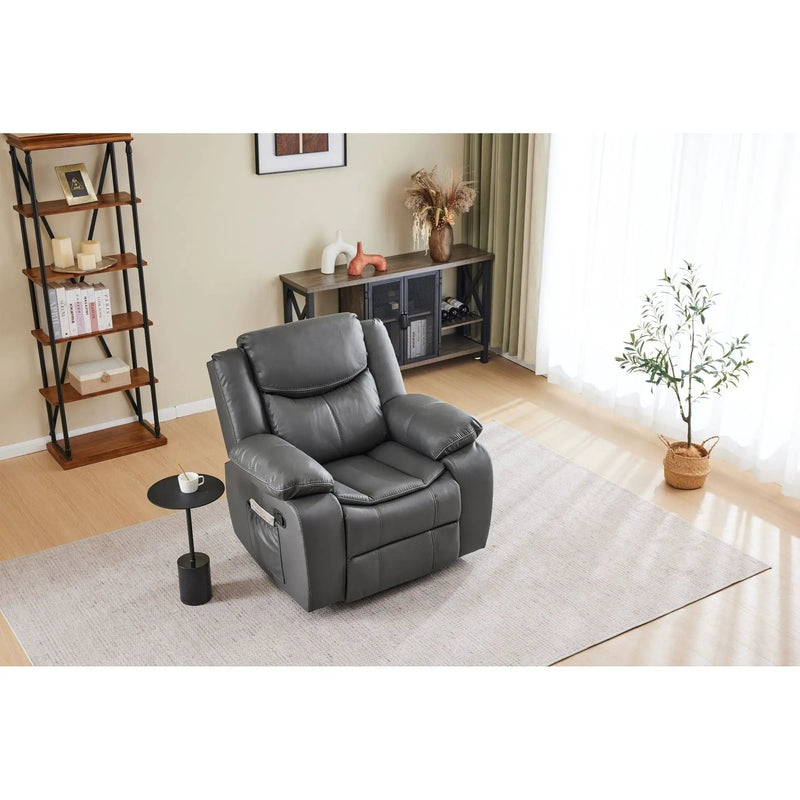 Recliner Chair With Vibration And Heating - Gray by HouseOfZazla