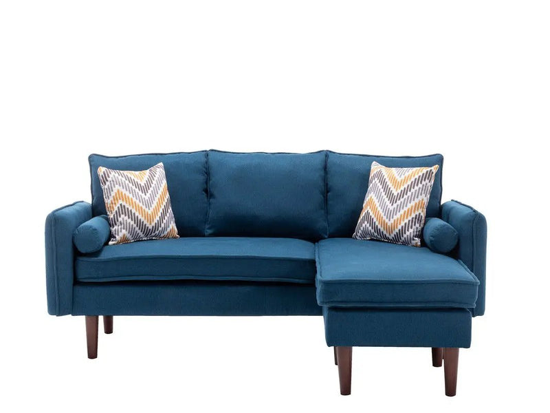 Mia - Sectional Sofa Chaise With USB Charger And Pillows by HouseOfZazla