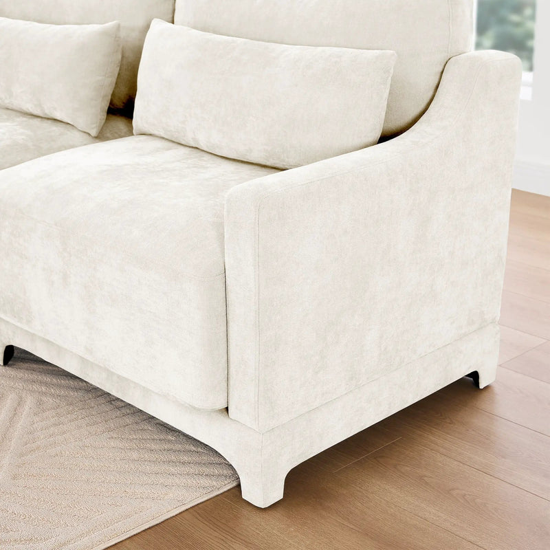 Elegant Sofa With Ergonomic Design And Lumbar Pillows