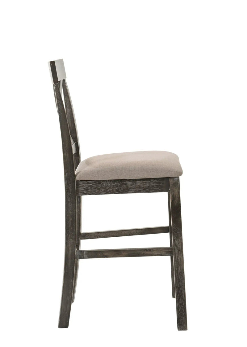 Martha II Weathered Counter Height Chair Set of 2 - Gray / Tan by HouseOfZazla