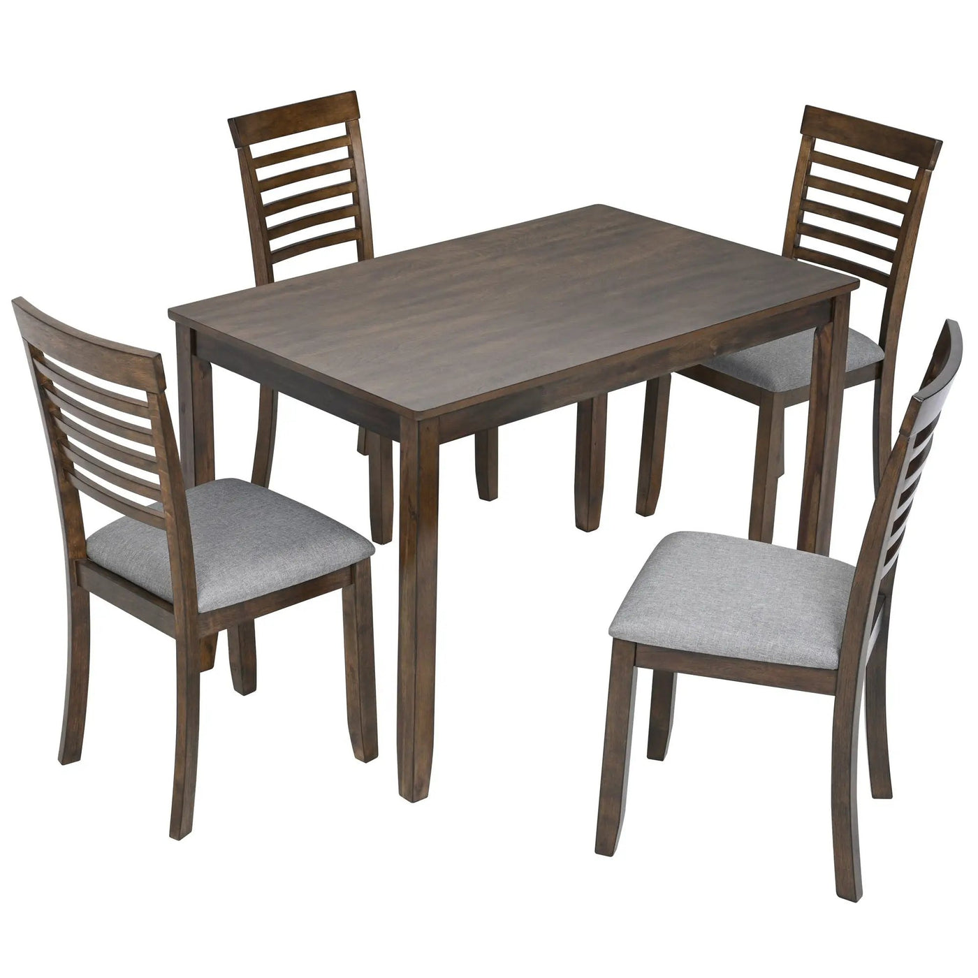5 Pieces Modern Dining Set, Rectangular Wooden Dining Table With 4 Upholstered Chairs by Unique Piece Furniture