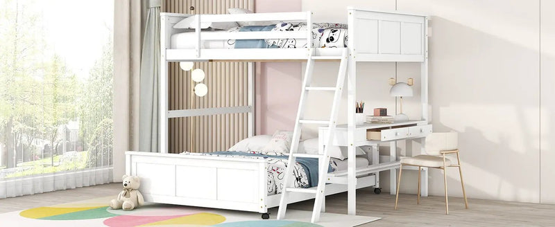 Full Over Full Bunk Bed With Desk