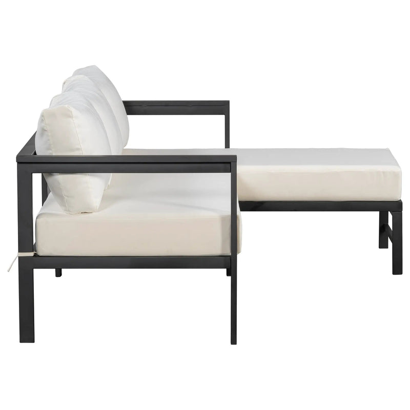U_style Outdoor L-Shaped Sofa with Iron Frame and Ultra-Thick Cushions by HouseOfZazla