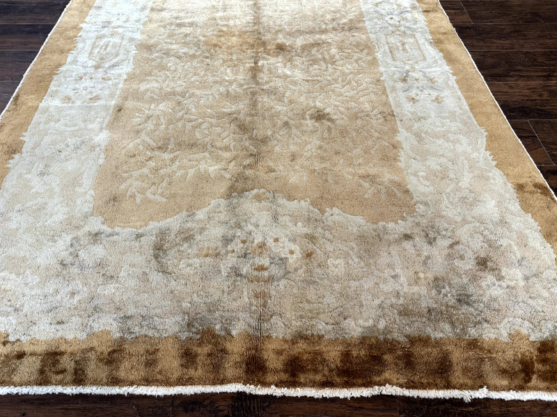 Chinese Peking Rug 5x7, Golden-Tan, Vintage Chinese Wool Carpet by Jewel Rugs