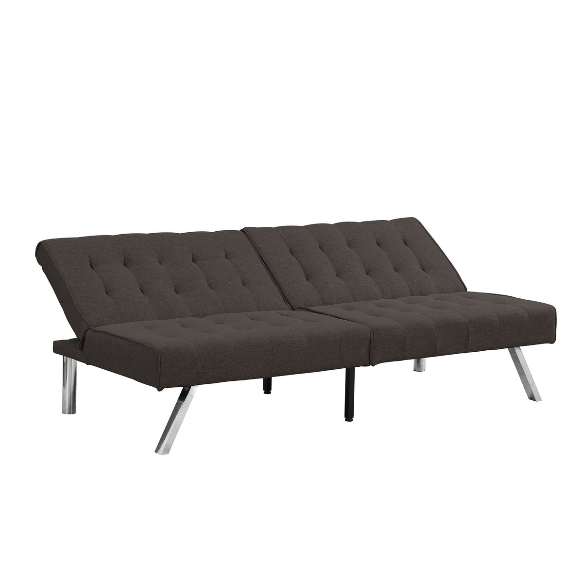 Futon Sofa Bed with Reclining Backrest - Dark Brown, Black, Gray, Dark Gray, photo 11 of 40