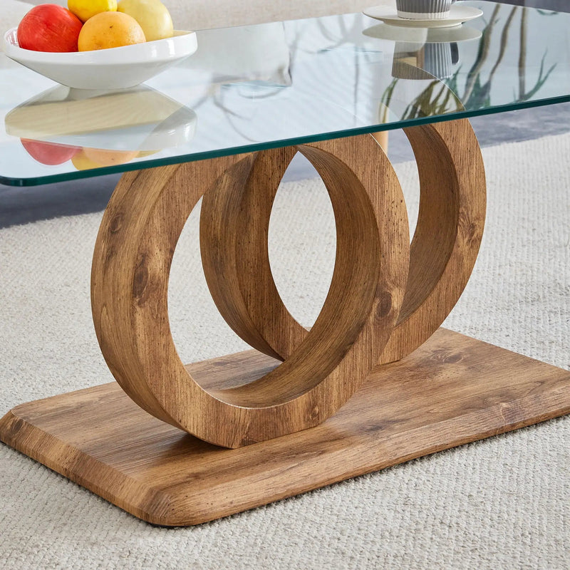Contemporary Style Glass Top Coffee Table by Unique Piece Furniture