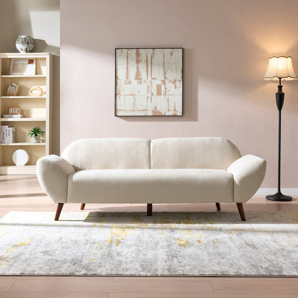 Cloud Haven Curved 3 Seater Modern Upholstered Chenille Sofa, photo 2 of 3