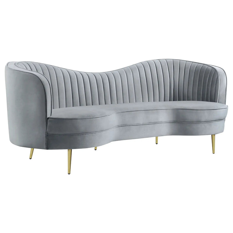 Sophia 3-piece Upholstered Channel Tufted Sofa Set Grey by Unique Piece Furniture
