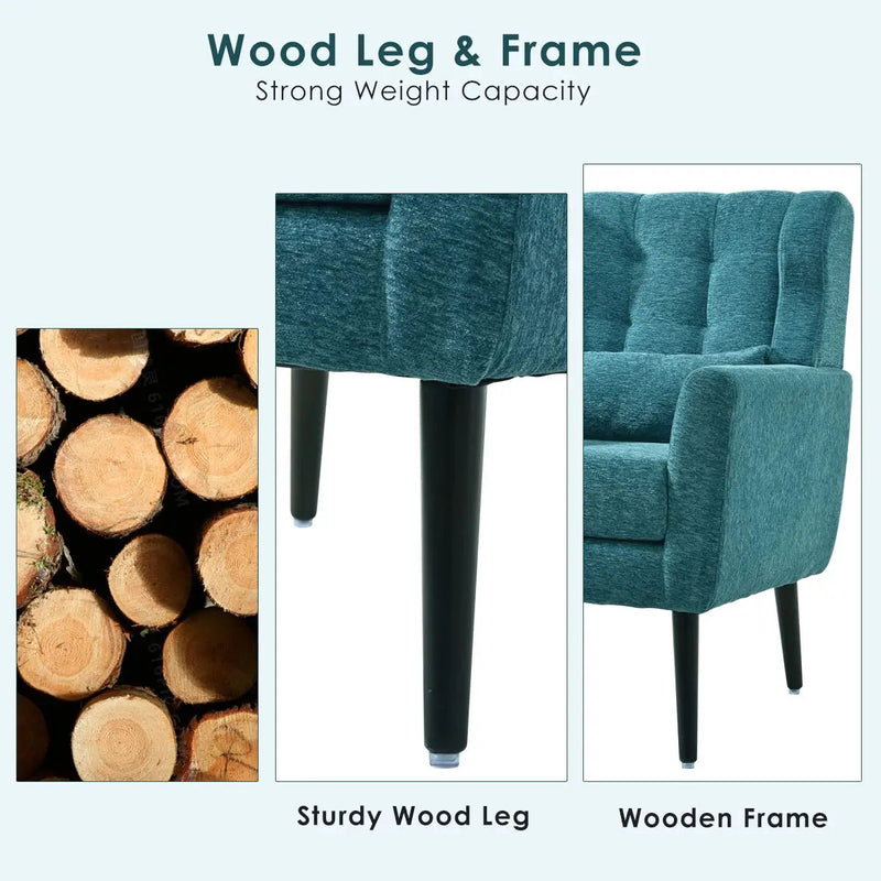 Modern Accent Chair Upholstered Foam Filled Living Room Chairs Comfy Reading Chair Mid-Century Modern Chair With Fabric Lounge Arm Chairs Armchair For Living Room Bedroom by Unique Piece Furniture